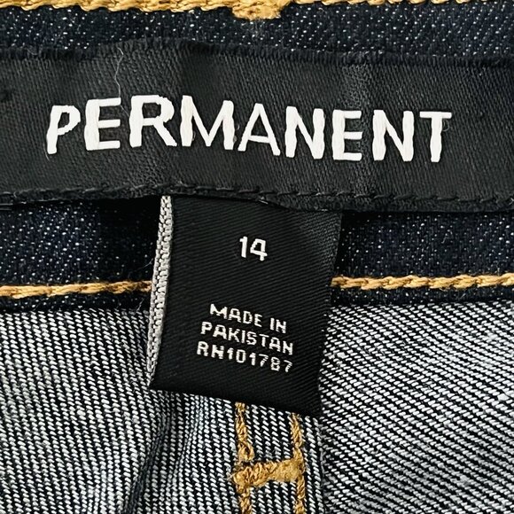 Permanent Women's Navy Blue Denim Jeans Size 14 Boot Cut Stretch Mid Rise NWT - Picture 6 of 15